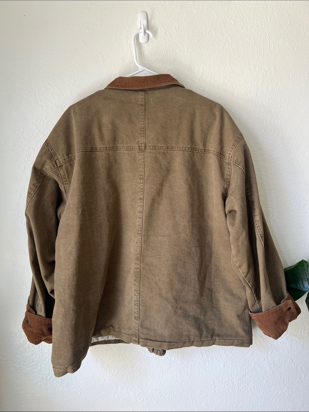 Neuflora- Tasmania Jacket-Brown Canvas Jacket with Corduroy Collar - Women - Picture 2 of 10
